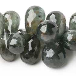 17x11-24x17mm Moss Aquamarine Faceted Tear Drops 4 inch 25 Beads AA (ONLINE ORDER ONLY)