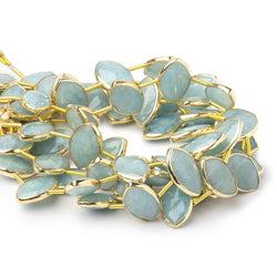 17x11mm Vermeil Bezel Aquamarine Faceted Marquise Strand 12 Beads (ONLINE ORDER ONLY)