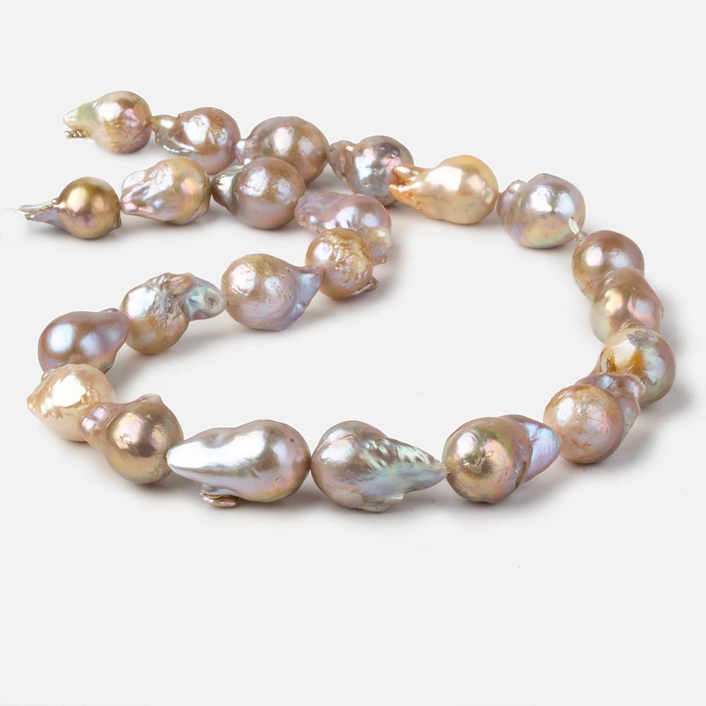17x12-22x12mm Multi Color straight drill Ultra Baroque Freshwater Pearls 17 inch 19 pcs (ONLINE ORDER ONLY)
