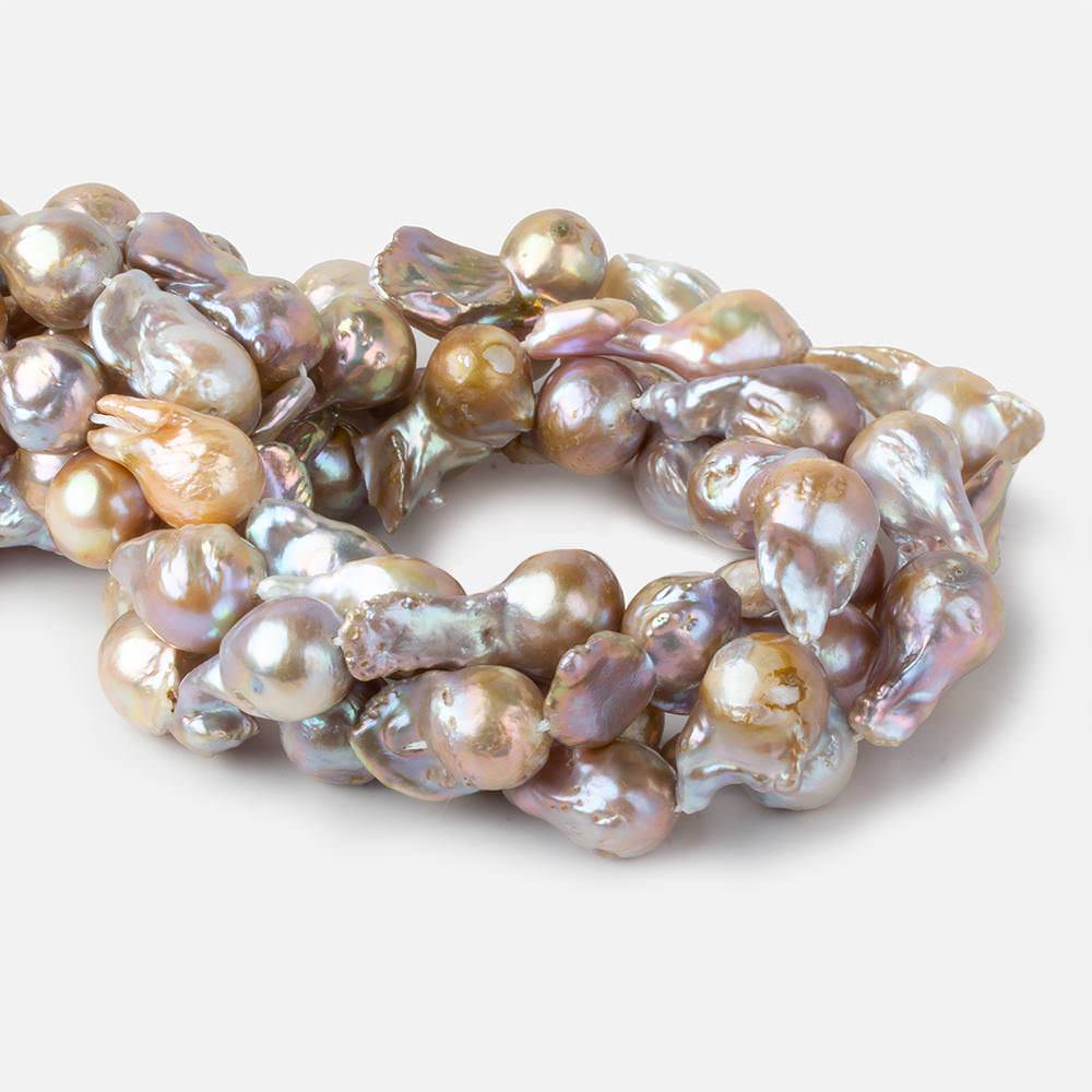 17x12-22x12mm Multi Color straight drill Ultra Baroque Freshwater Pearls 17 inch 19 pcs (ONLINE ORDER ONLY)