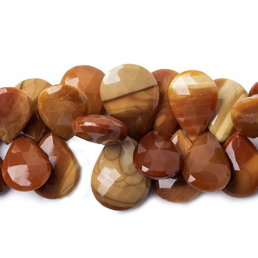 17x12-23x17mm Bruno Jasper Faceted Pear Briolette 4 inch 23 beads AA (ONLINE ORDER ONLY)