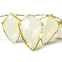 17x12x5-30x20x9mm Lemon Quartz top drill faceted shield 8.5 inch 15 beads AA (ONLINE ORDER ONLY)