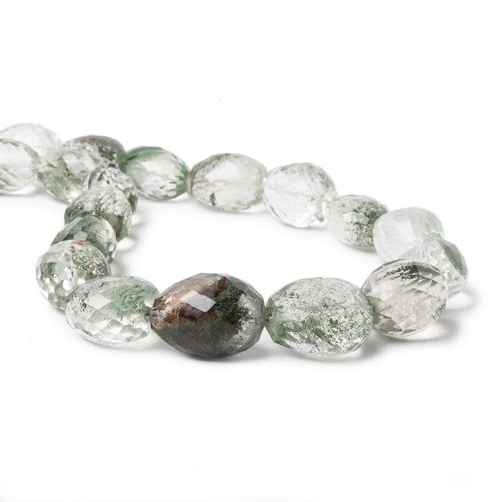 17x13-19x13mm Moss Quartz straight drilled faceted nugget beads 16 inch 23pcs (ONLINE ORDER ONLY)