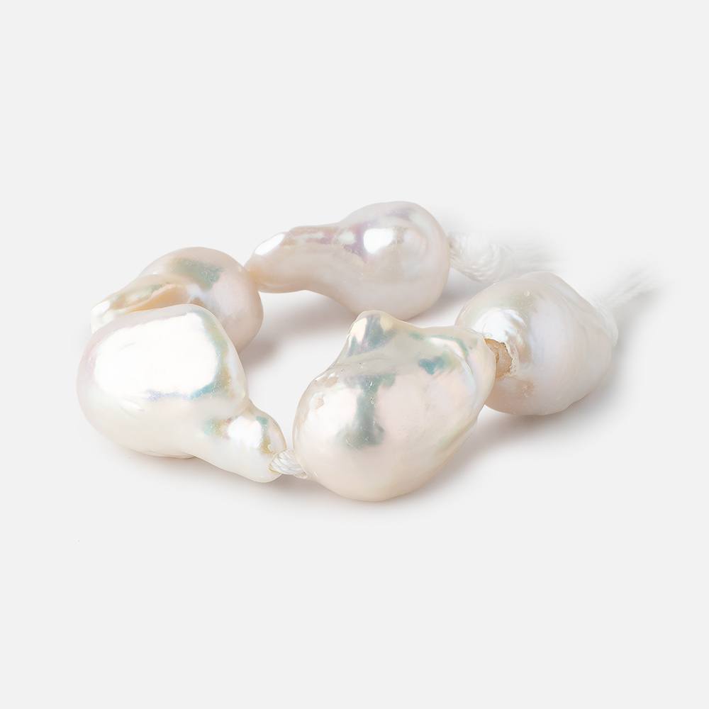 17x13-23x15mm Creamy Off White Ultra Baroque 2.5mm Large Hole Pearls 5 Beads (ONLINE ORDER ONLY)