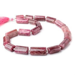 17x13-30x16mm Rubelite Tourmaline Tube beads 17inch 19 pieces AA (ONLINE ORDER ONLY)