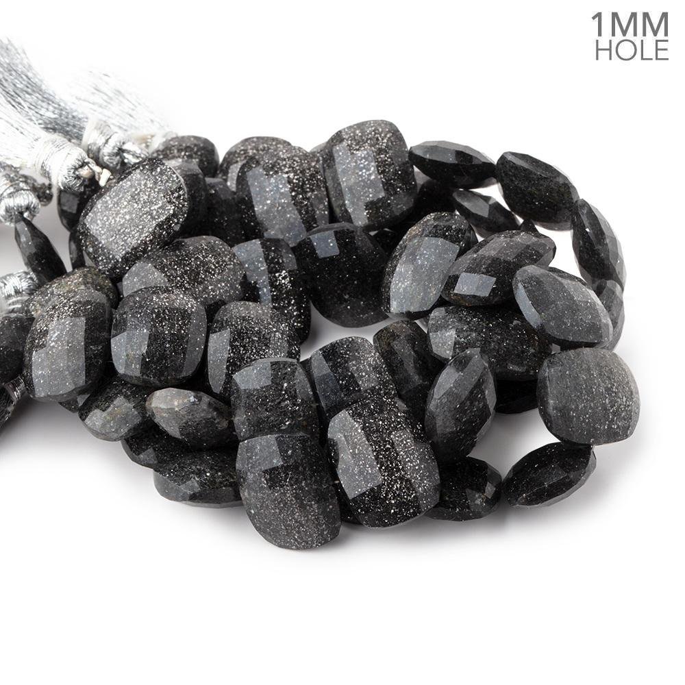 17x13mm Celestial Quartz Faceted Cushion Beads 7.5 inch 15 pieces 1mm Large Hole (ONLINE ORDER ONLY)