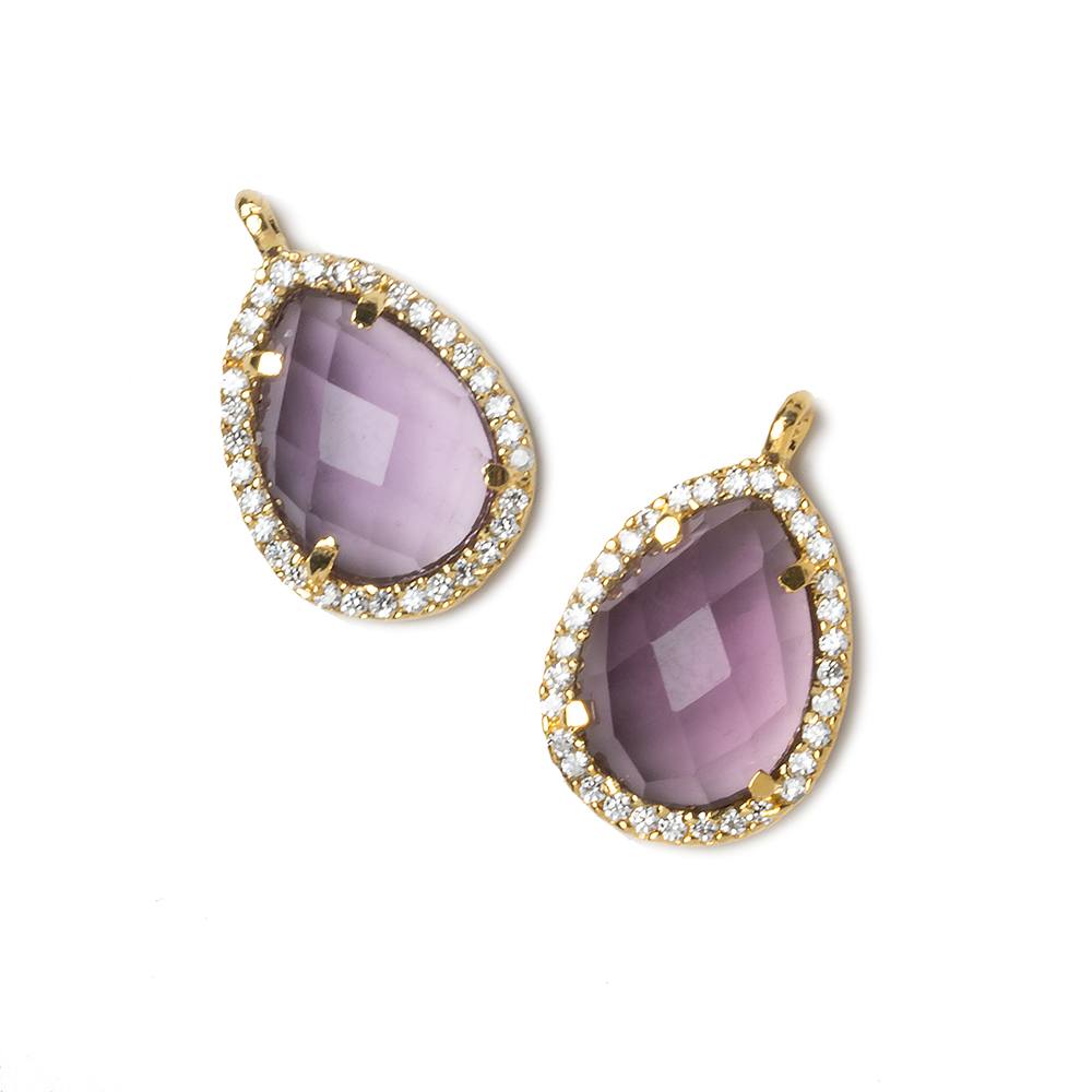 17x13mm Vermeil CZ Bezel Purple Hydro Quartz Faceted Pear Pendant 1 piece (ONLINE ORDER ONLY)