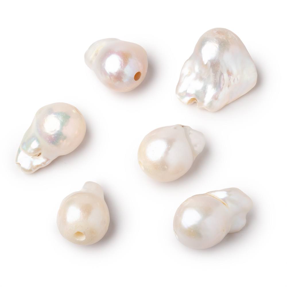 17x14-22x14mm Off White Ultra Baroque 2.5mm Large Hole Focal Beads 1 piece (ONLINE ORDER ONLY)