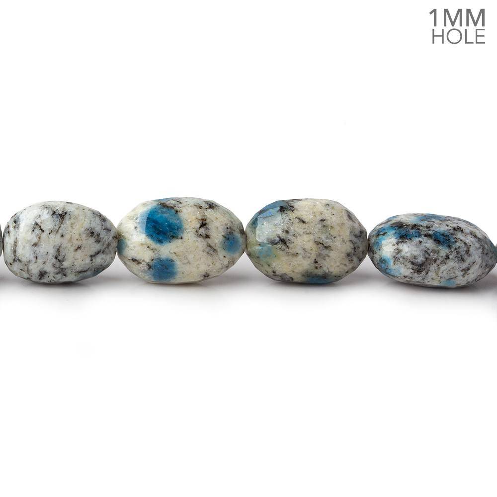 17x14-23x16mm K2 Azurite Granite "K2 Jasper" faceted nuggets 14 inch 18 beads 1mm hole (ONLINE ORDER ONLY)