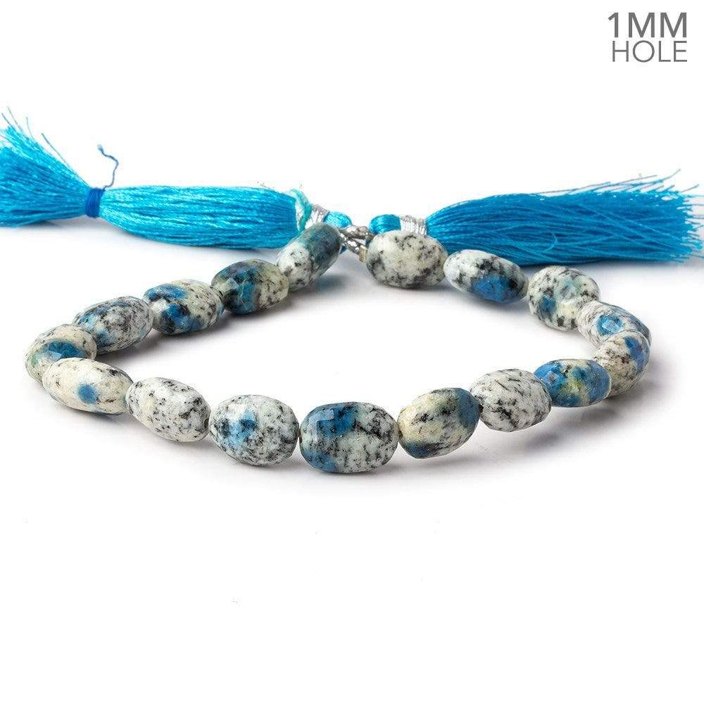 17x14-23x16mm K2 Azurite Granite "K2 Jasper" faceted nuggets 14 inch 18 beads 1mm hole (ONLINE ORDER ONLY)