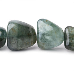 17x14-25x26mm Moss Aquamarine Plain Nuggets 18 inch 19 Beads 1mm Hole (ONLINE ORDER ONLY)