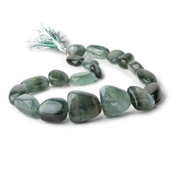 17x14-25x26mm Moss Aquamarine Plain Nuggets 18 inch 19 Beads 1mm Hole (ONLINE ORDER ONLY)
