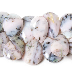 17x14-27x19mm Dendritic Pink Peruvian Opal faceted pears 8 inch 29 beads (ONLINE ORDER ONLY)
