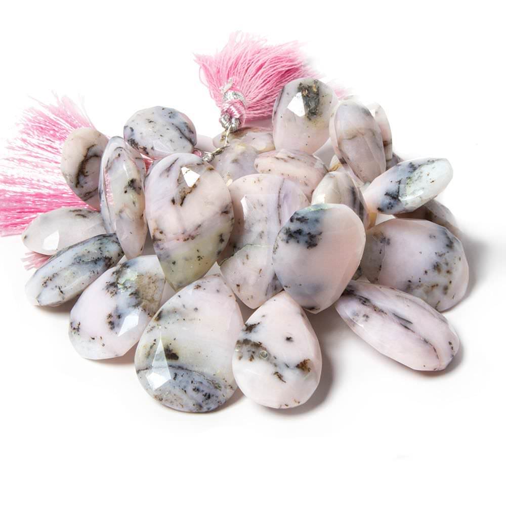 17x14-27x19mm Dendritic Pink Peruvian Opal faceted pears 8 inch 29 beads (ONLINE ORDER ONLY)