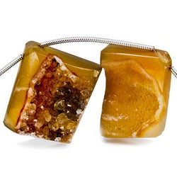 17x14-31x21mm Custard Yellow Agate Drusy Freeform Beads 11 pieces (ONLINE ORDER ONLY)