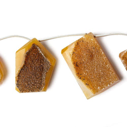 17x14-31x21mm Custard Yellow Agate Drusy Freeform Beads 11 pieces (ONLINE ORDER ONLY)