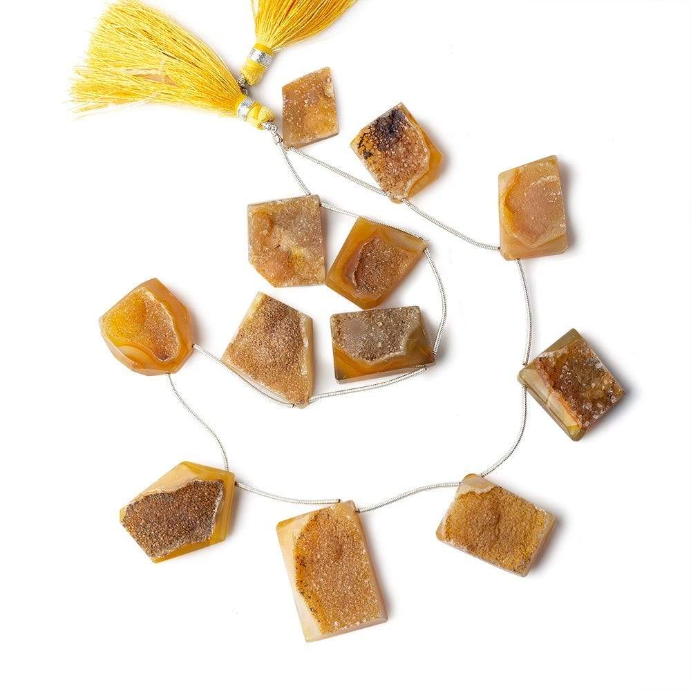 17x14-31x21mm Custard Yellow Agate Drusy Freeform Beads 11 pieces (ONLINE ORDER ONLY)