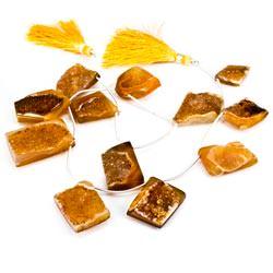 17x14-31x21mm Custard Yellow Agate Drusy Freeform Beads 11 pieces (ONLINE ORDER ONLY)