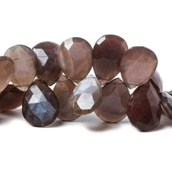 17x14.5-20.5x15mm Chocolate Moonstone faceted pear beads 8 inch 33 pcs (ONLINE ORDER ONLY)