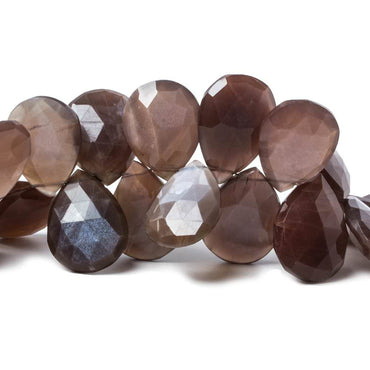 17x14.5-20.5x15mm Chocolate Moonstone faceted pear beads 8 inch 33 pcs (ONLINE ORDER ONLY)