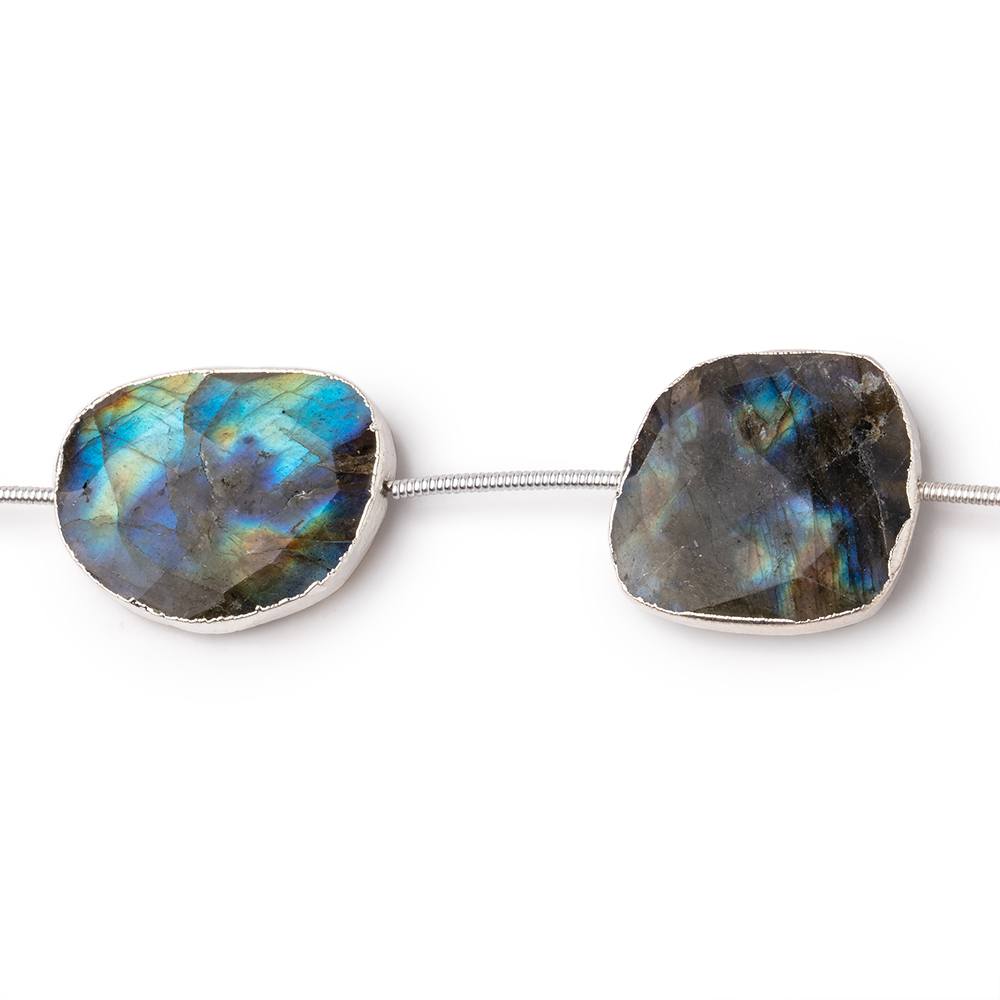17x15-23x20mm Silver Leafed Labradorite Faceted Nugget Strand 5 Beads (ONLINE ORDER ONLY)