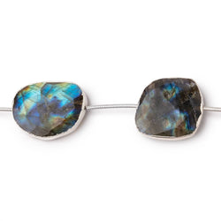 17x15-23x20mm Silver Leafed Labradorite Faceted Nugget Strand 5 Beads (ONLINE ORDER ONLY)