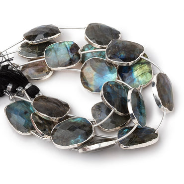 17x15-23x20mm Silver Leafed Labradorite Faceted Nugget Strand 5 Beads (ONLINE ORDER ONLY)
