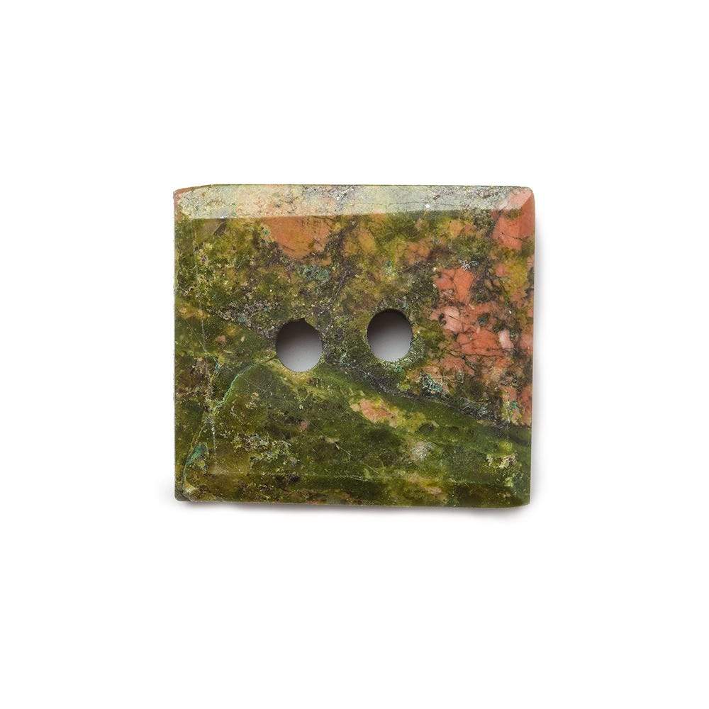 17x15mm Unakite rectangle 2.5mm hole button 1 piece (ONLINE ORDER ONLY)