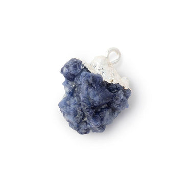 17x16mm Silver Leafed Blue Jammu Sapphire Natural Crystal 1 Pendant (ONLINE ORDER ONLY)