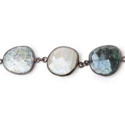 17x17-21x16mm Mystic Multi Gem Nuggets Black Gold over .925 Bezeled Chain (ONLINE ORDER ONLY)
