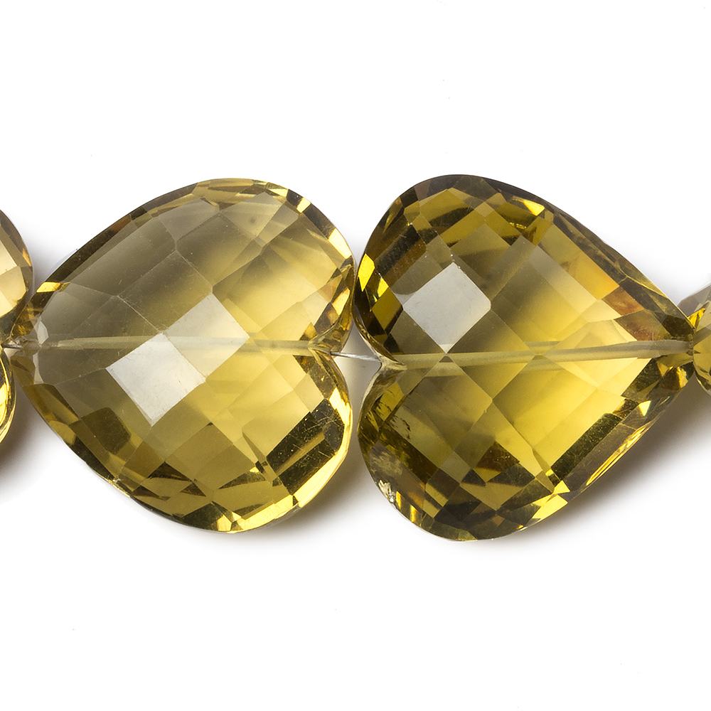 17x17-27x27mm Honey Quartz Straight Drill Clefted Hearts 16 inch 22 beads AAA (ONLINE ORDER ONLY)