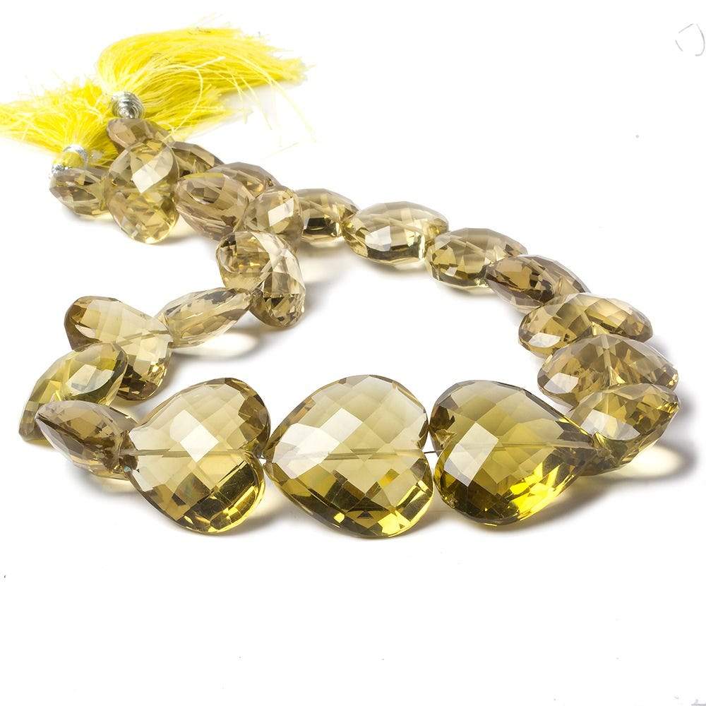17x17-27x27mm Honey Quartz Straight Drill Clefted Hearts 16 inch 22 beads AAA (ONLINE ORDER ONLY)