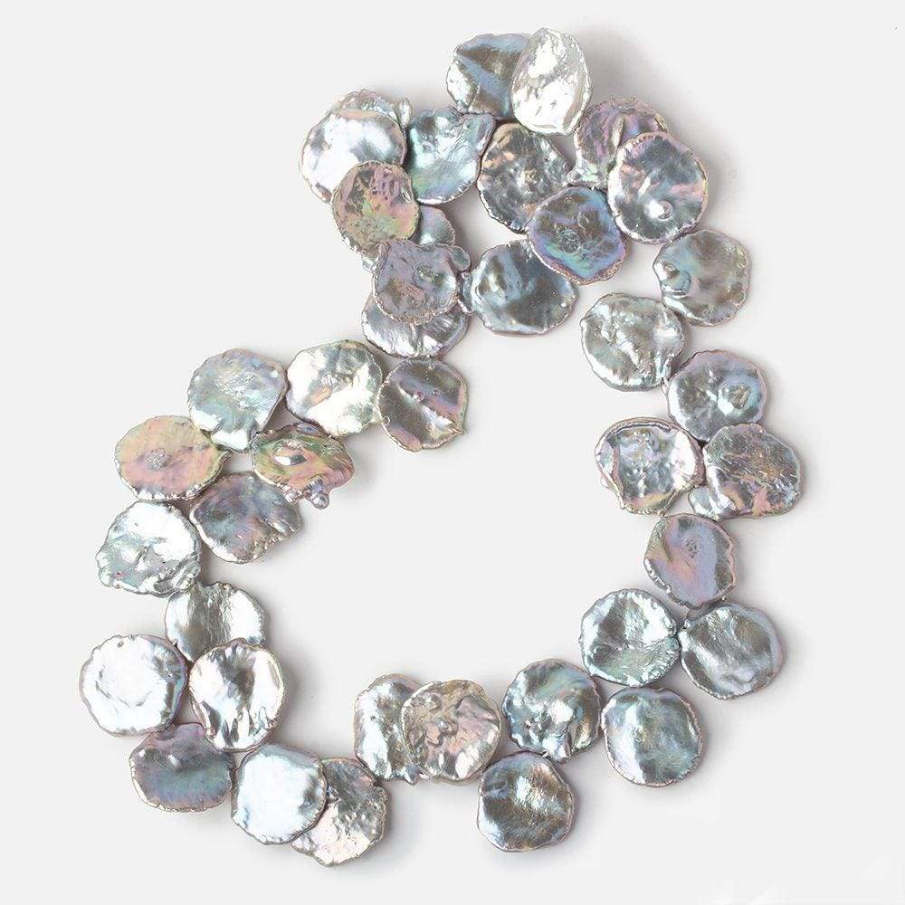 17x17.5-19x18mm Silver Ultra Keshi Pearl Iridescent Overtone 15 inch 40 pieces AAA Grade (ONLINE ORDER ONLY)