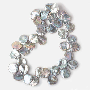 17x17.5-19x18mm Silver Ultra Keshi Pearl Iridescent Overtone 15 inch 40 pieces AAA Grade (ONLINE ORDER ONLY)