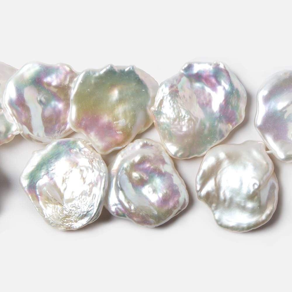 17x17.5-19x18mm Silver Ultra Keshi Pearl Iridescent Overtone 15 inch 40 pieces AAA Grade (ONLINE ORDER ONLY)