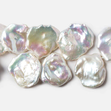 17x17.5-19x18mm Silver Ultra Keshi Pearl Iridescent Overtone 15 inch 40 pieces AAA Grade (ONLINE ORDER ONLY)