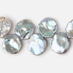 17x17.5-19x18mm Silver Ultra Keshi Pearl Iridescent Overtone 15 inch 40 pieces AAA Grade (ONLINE ORDER ONLY)