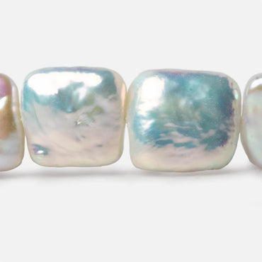 17x17mm White Iridescent Square Freshwater Pearls 16.25 inch 22 pieces AA (ONLINE ORDER ONLY)
