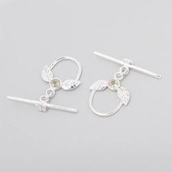 17x18mm Sterling Silver Toggle with Leaves & Lemon Quartz 1 piece (ONLINE ORDER ONLY)