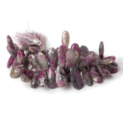 17x8-25x11mm Ruby in Marble Matrix Faceted Pear Beads 9.25 inch 56 pieces (ONLINE ORDER ONLY)