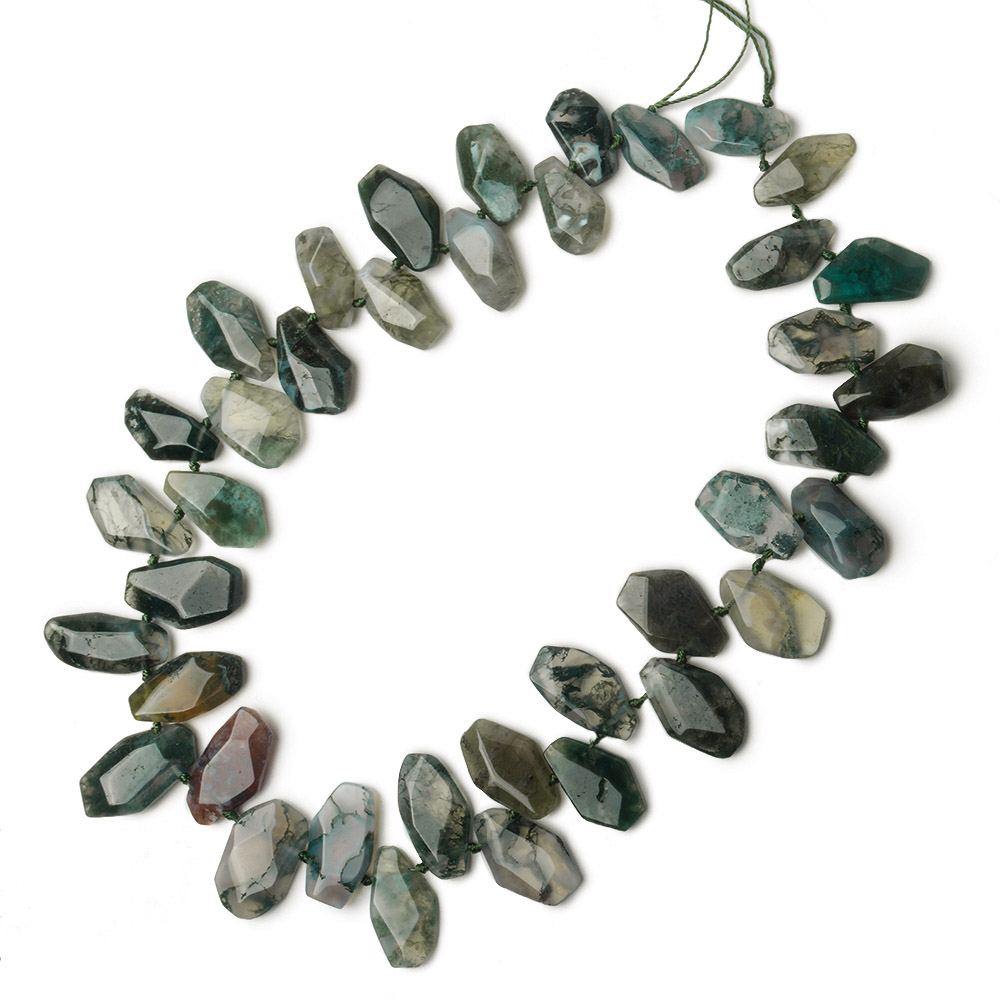 17x8-26x12mm Moss Agate Bead Faceted Nugget 16 inch 37 pieces (ONLINE ORDER ONLY)