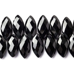 17x8mm Black Onyx top drilled faceted marquise beads 8.5 inch 42 pcs AAA (ONLINE ORDER ONLY)