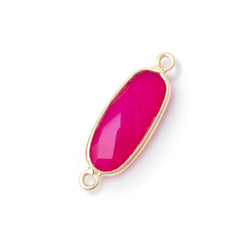 17x8mm Vermeil Bezel Berry Chalcedony Elongated Oval 1 Connector (ONLINE ORDER ONLY)