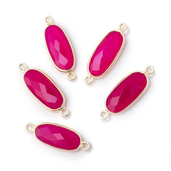 17x8mm Vermeil Bezel Berry Chalcedony Elongated Oval 1 Connector (ONLINE ORDER ONLY)