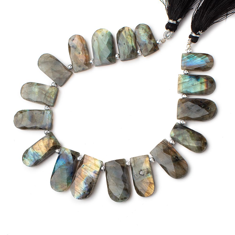 17x9-25x11mm Labradorite Faceted Fancy Shapes 8.5 inch 16 Beads (ONLINE ORDER ONLY)