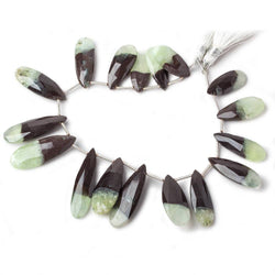 17x9-30x12mm Prehnite and Matrix Pear Briolettes 8 inch 17 pieces AA (ONLINE ORDER ONLY)