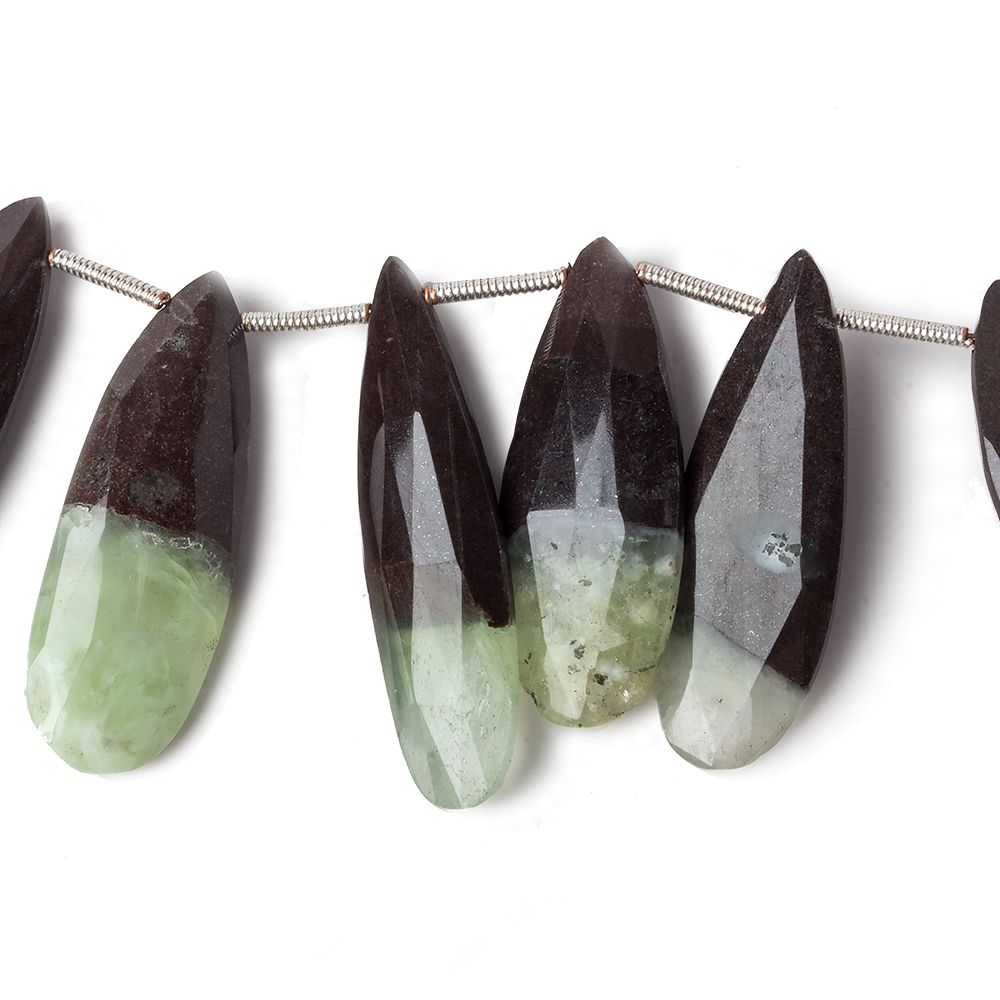 17x9-30x12mm Prehnite and Matrix Pear Briolettes 8 inch 17 pieces AA (ONLINE ORDER ONLY)