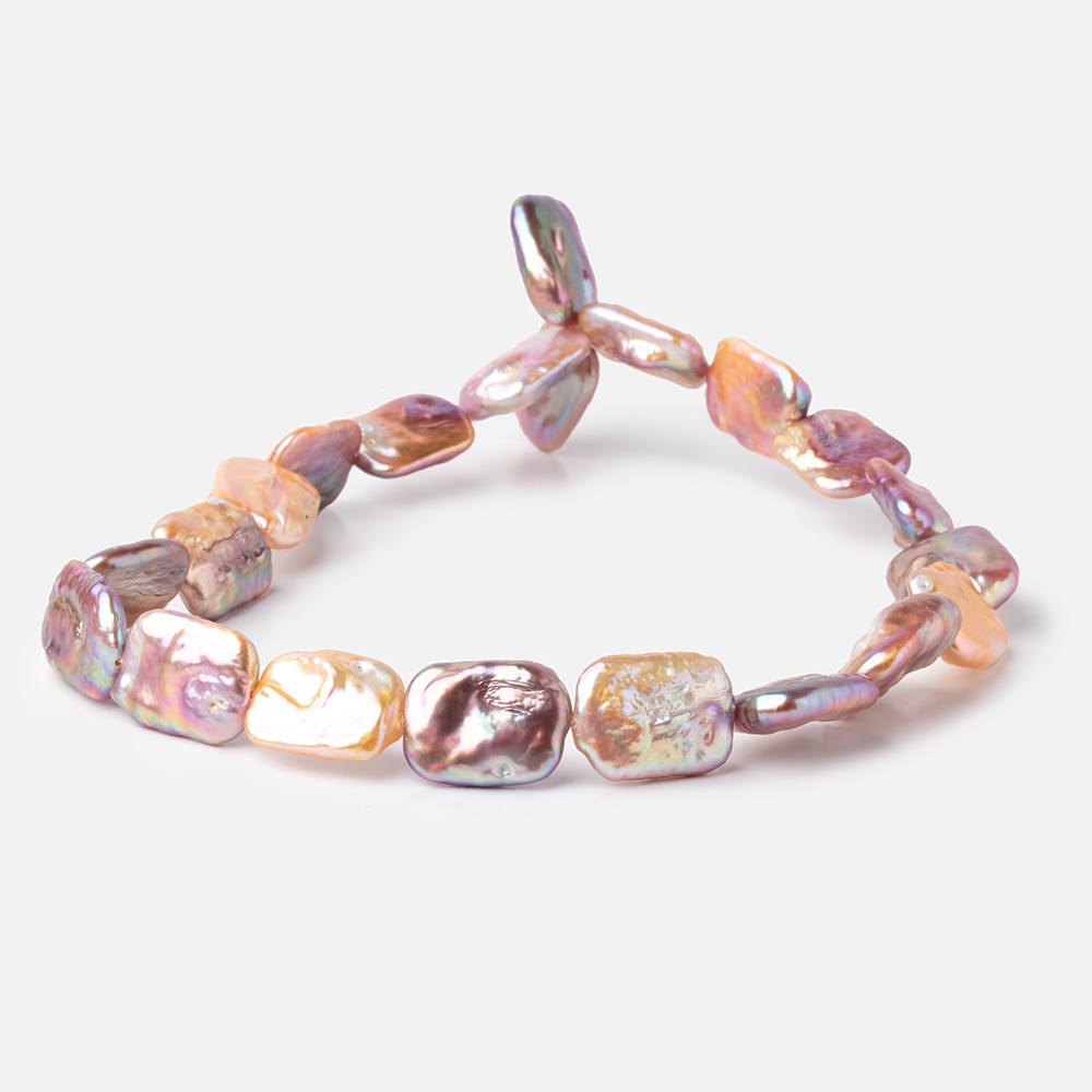 18-19mm Tonal Blush Rectangle Freshwater Pearls 15 inch 21 beads (ONLINE ORDER ONLY)