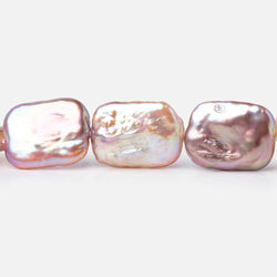 18-19mm Tonal Blush Rectangle Freshwater Pearls 15 inch 21 beads (ONLINE ORDER ONLY)