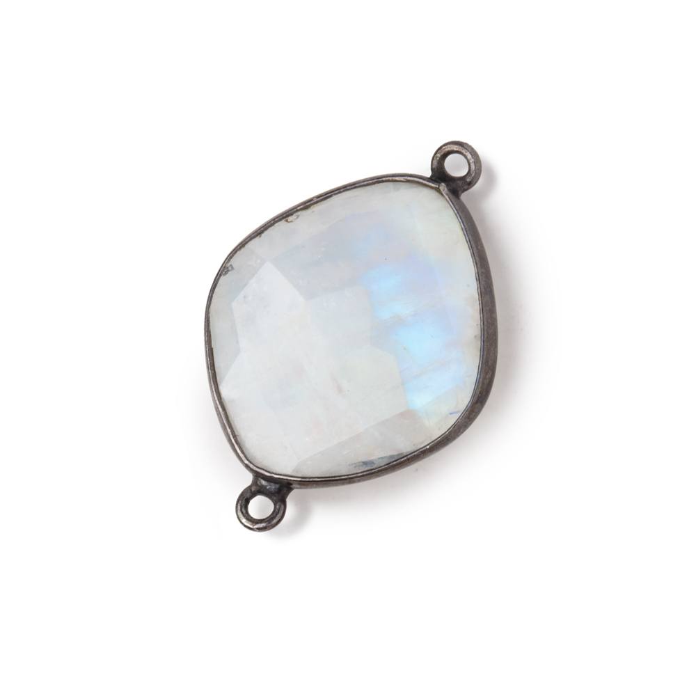 18-20mm Black Gold Bezel Rainbow Moonstone Faceted Nugget Connector 1 piece (ONLINE ORDER ONLY)